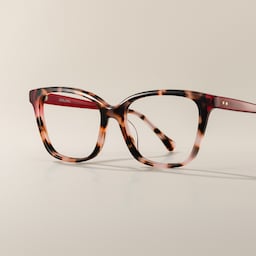 Lena Square Pink Tortoise Glasses0