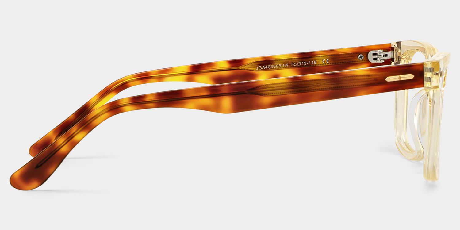 Patrick Clear Yellow Rectangle Glasses Frames for Men | ZEELOOL3