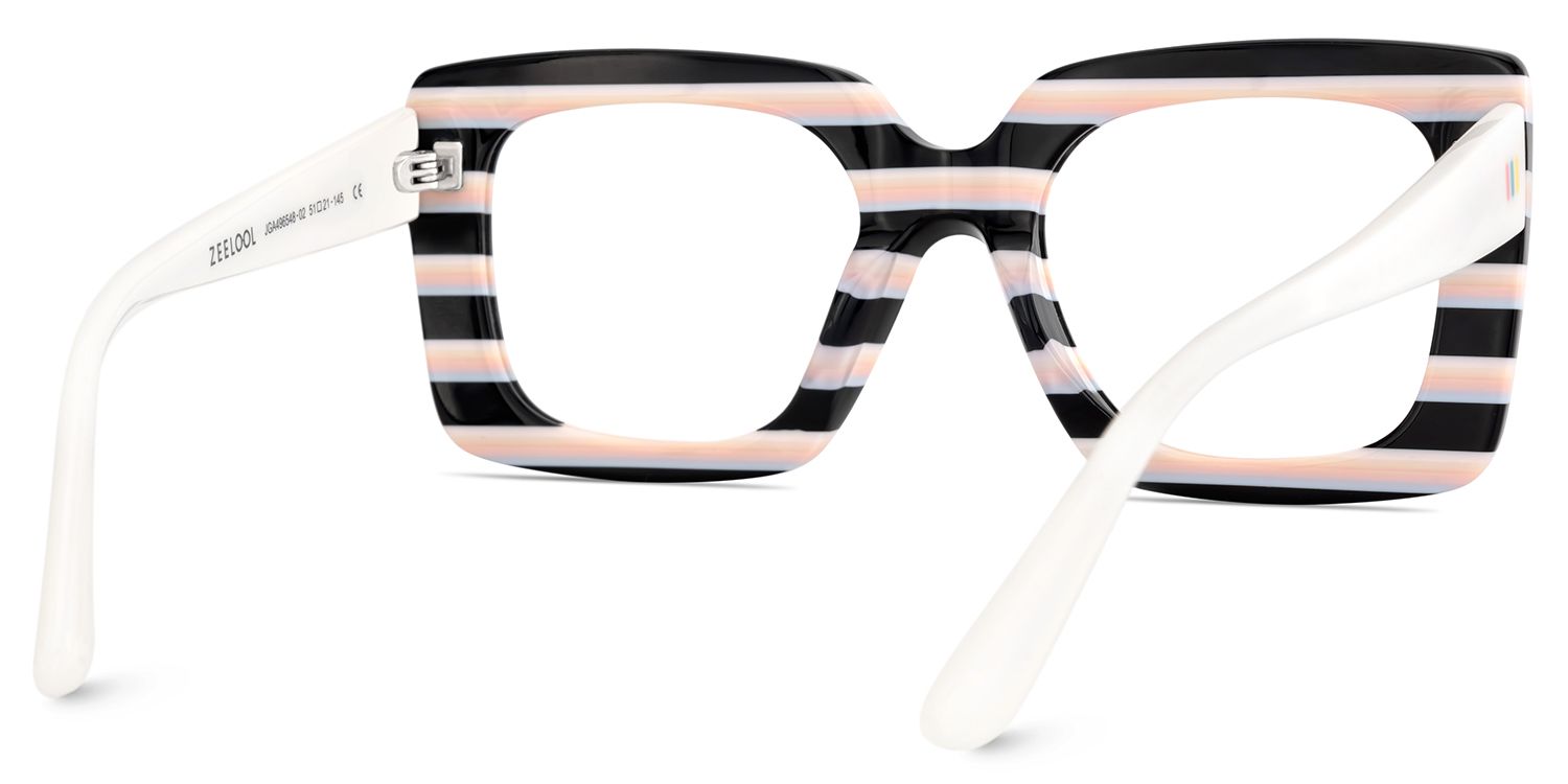 Dianna Rainbow Rectangle Thick Frame Glasses | Zeelool5