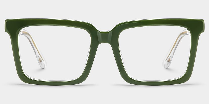 Hattie Rectangle Green Glasses