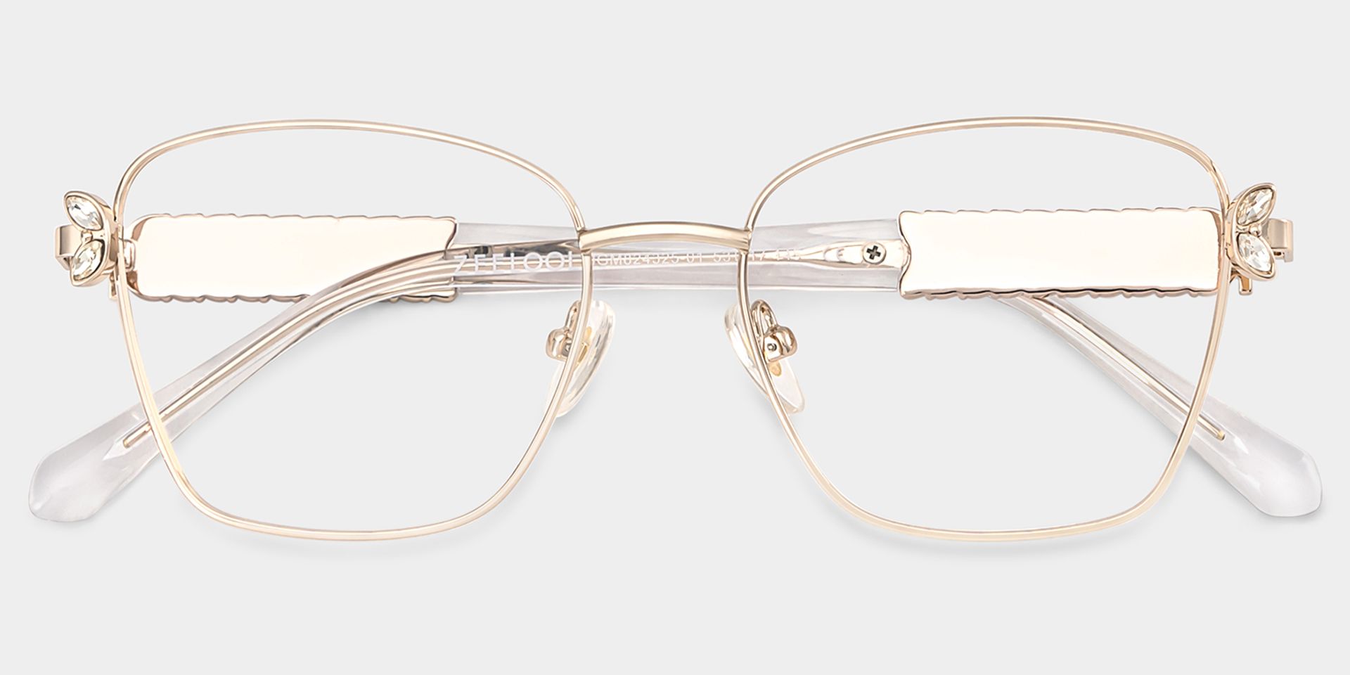 Rectangle Light Gold Eyeglasses- Ellie Metal Frame Glasses2