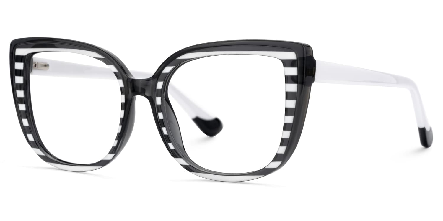 Fenn Cateye Black White Glasses3