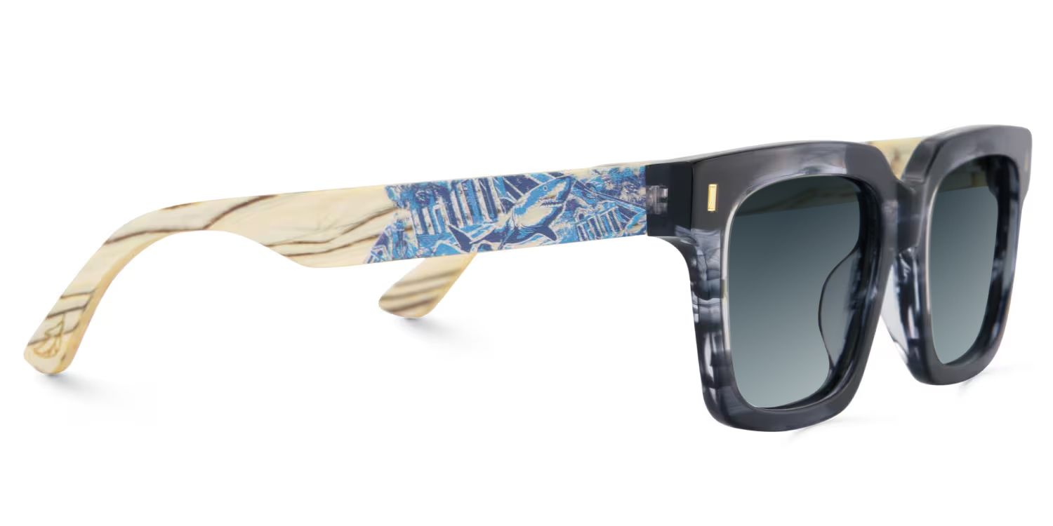 Rangel Gray Rectangle Polarized Sunglasses for Driving | ZEELOOL3