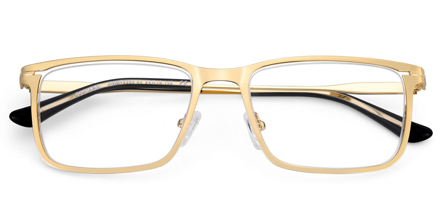 Gold Rectangle Frames With Adjustable Nose Pads2