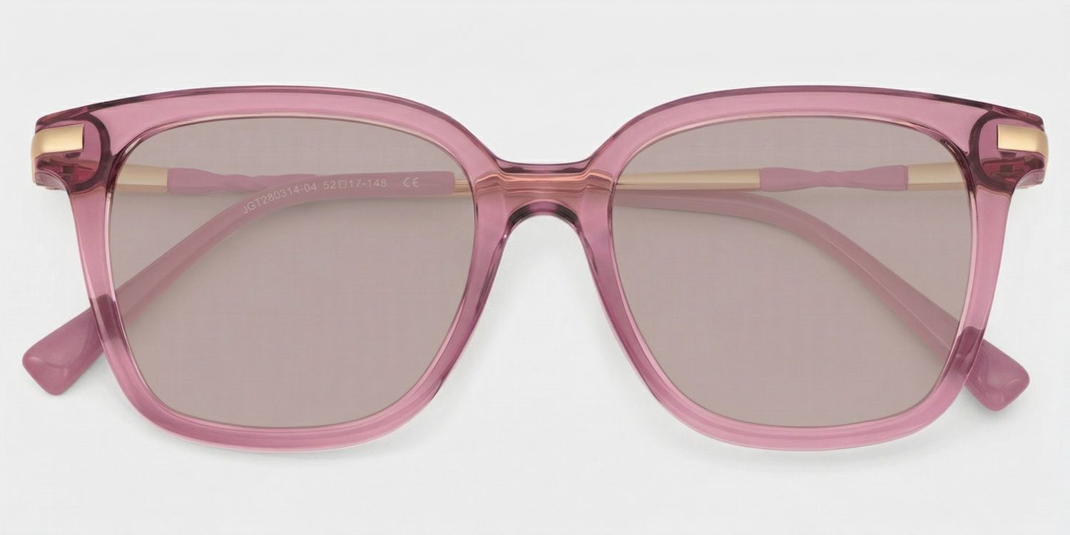 Jacqui Pink Rectangle Polarized Sunglasses for Driving | ZEELOOL1