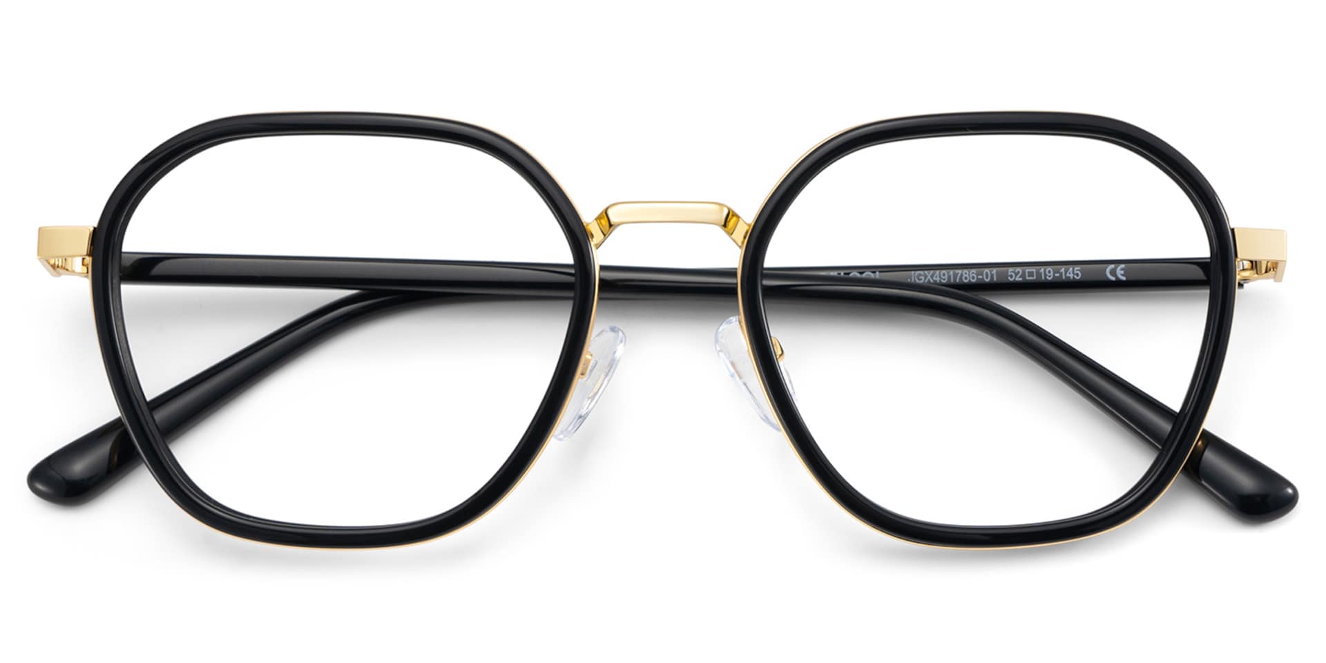 Mitchell Mixed Black Frame Glasses with Geometric Shape | Zeelool2