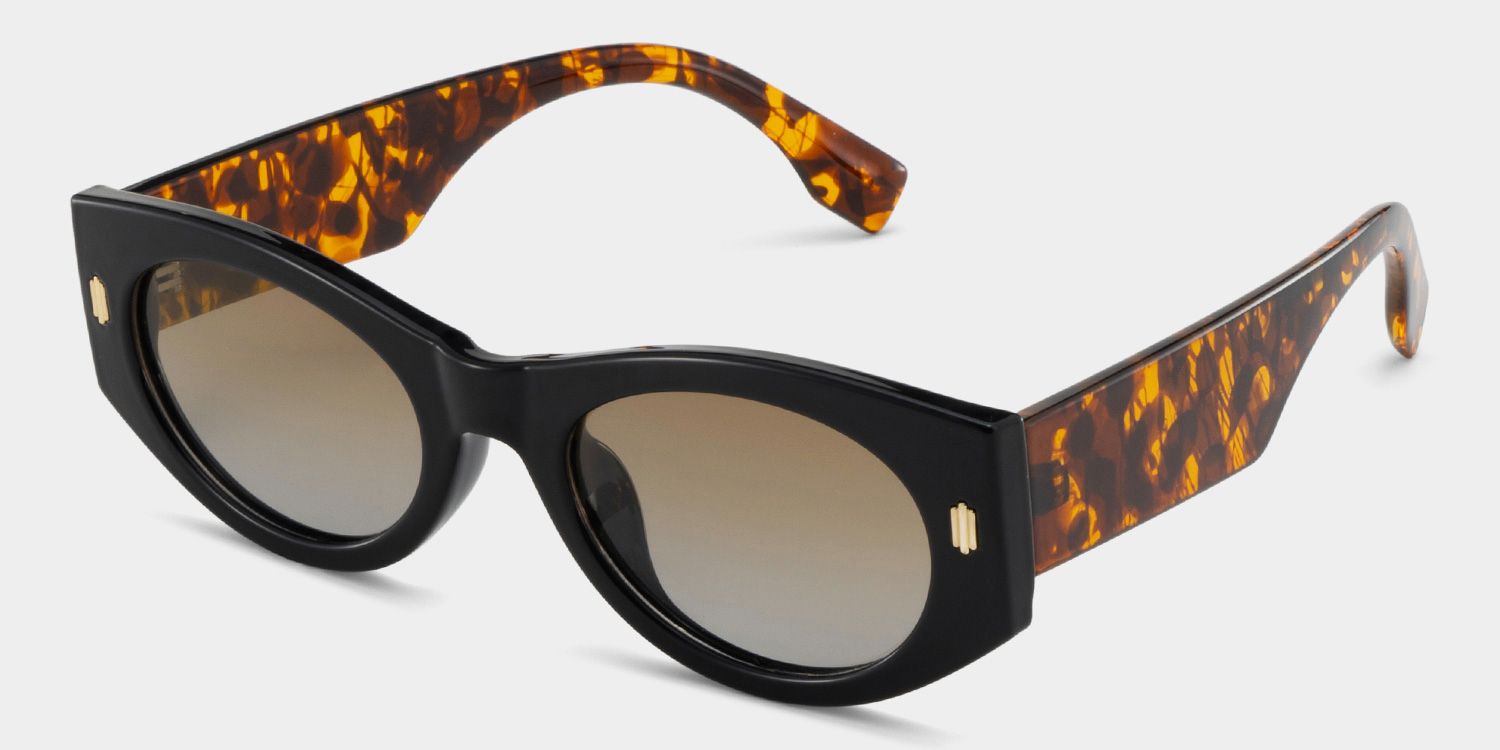 Reina black Frame Polarized Sunglasses with geometric Style Online | ZEELOOL3