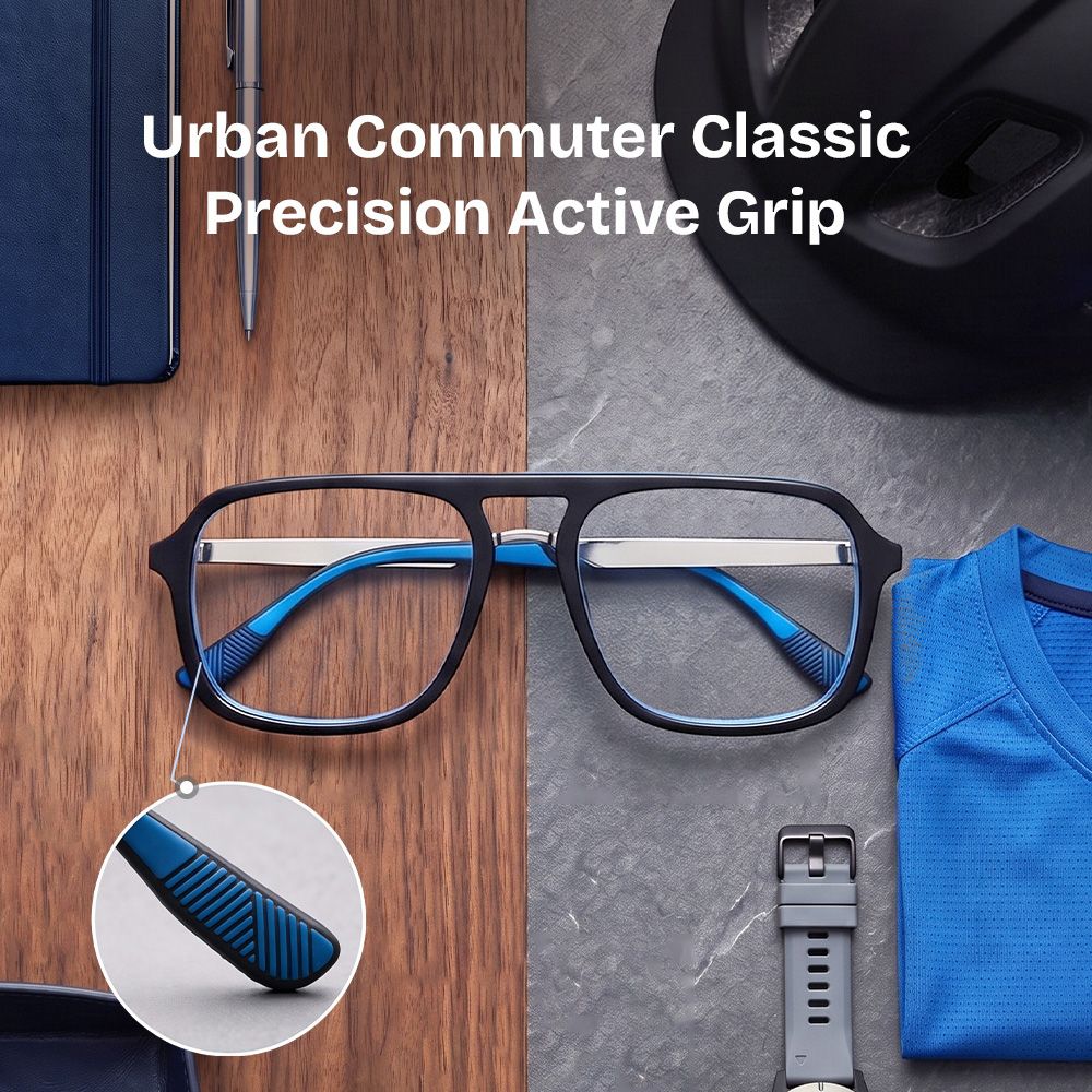 Ryder Blue Aviator Mixed Frame Glasses for unisex | ZEELOOL
