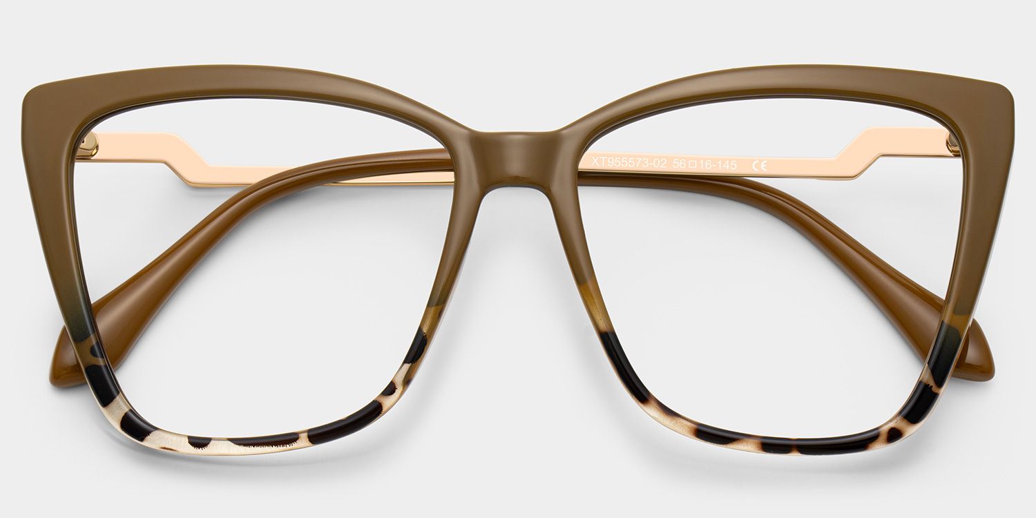 Awilda Cat-eye Brown Glasses and Thin Frame