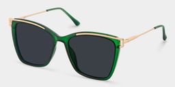 Krystle Green Square Sunglasses2