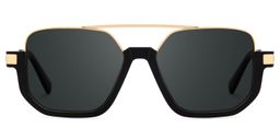 Oromiya Aviator Black Gold Glasses0