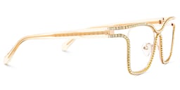 Shine Square Gold White Glasses4