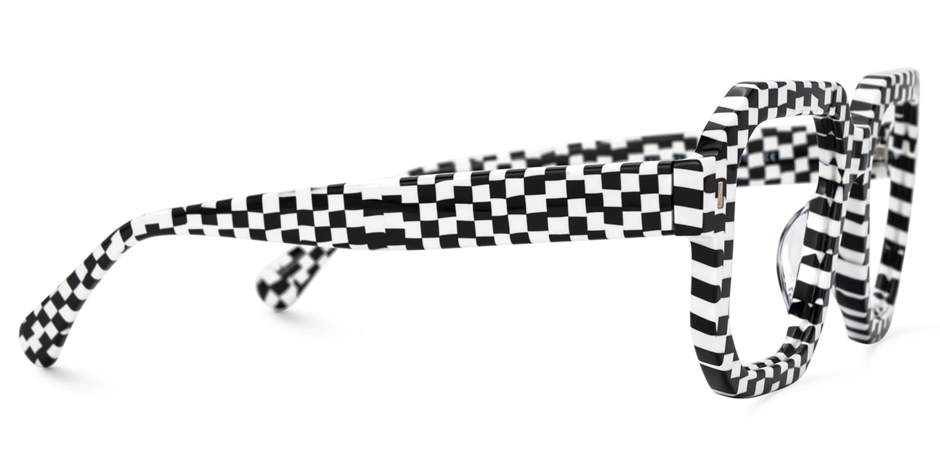 Joeann Black-White Geometric Designer Eyeglasses2