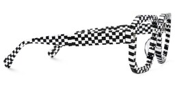 Joeann Geometric Black-White Checkered Glasses2