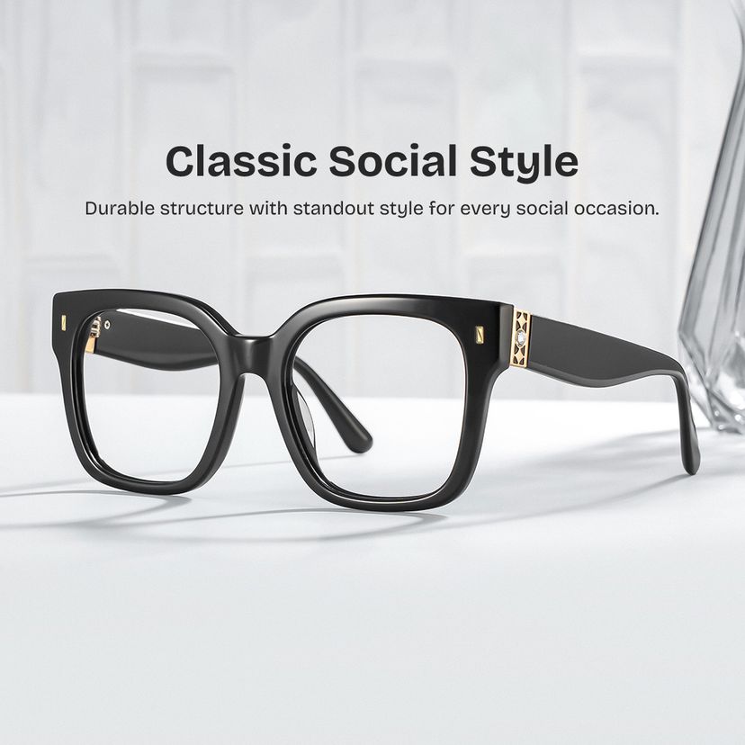 Scicluna Square Black Glasses