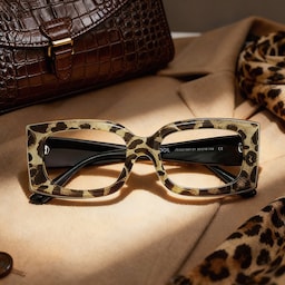 Orduno Rectangle Brown Leopard Glasses0
