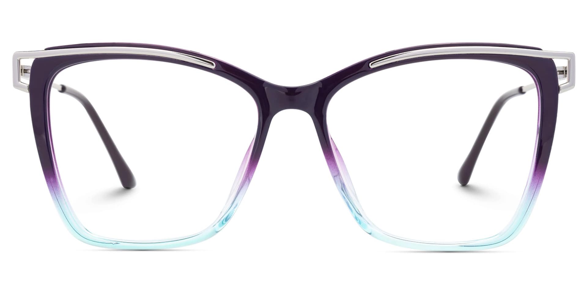 Square Krystle Purple-Blue Eyeglasses deals -Zeelool0