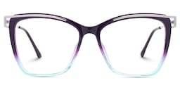 Krystle Square Purple-Blue Glasses0