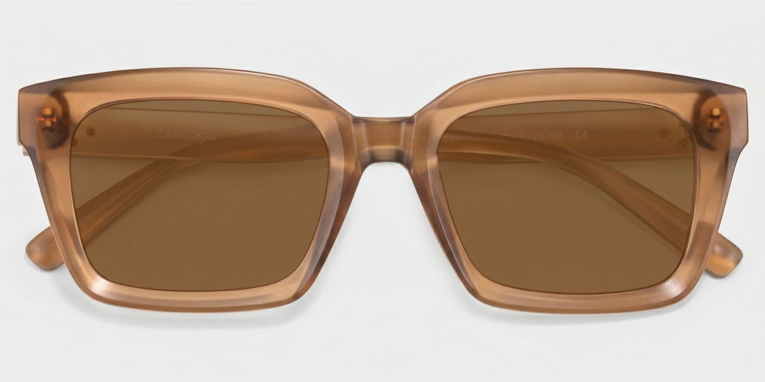 Marley Transparent Beige Rectangle Glasses for Ladies | ZEELOOL1