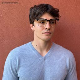 Cleo Browline Black Gold Glasses7