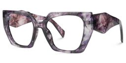 Sileidy Geometric Purple-Floral Glasses1