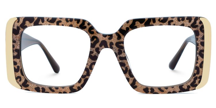 Jesse Rectangle Leopard Glasses