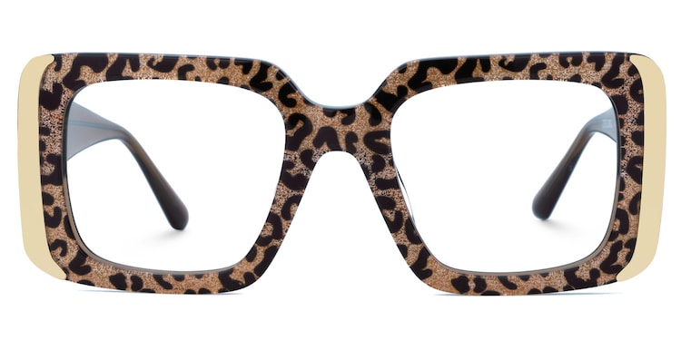 Jesse Rectangle Leopard Glasses