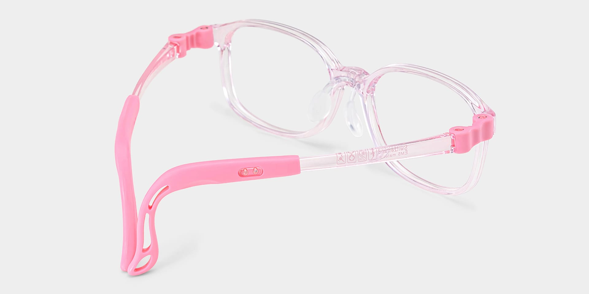 Casey Rectangle Crystal Pink Frame Eyeglasses for Pre-tweens3