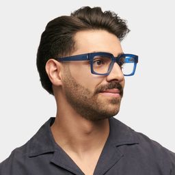 Amadeo Rectangle Blue Glasses1
