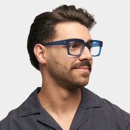 Amadeo Rectangle Blue Glasses1