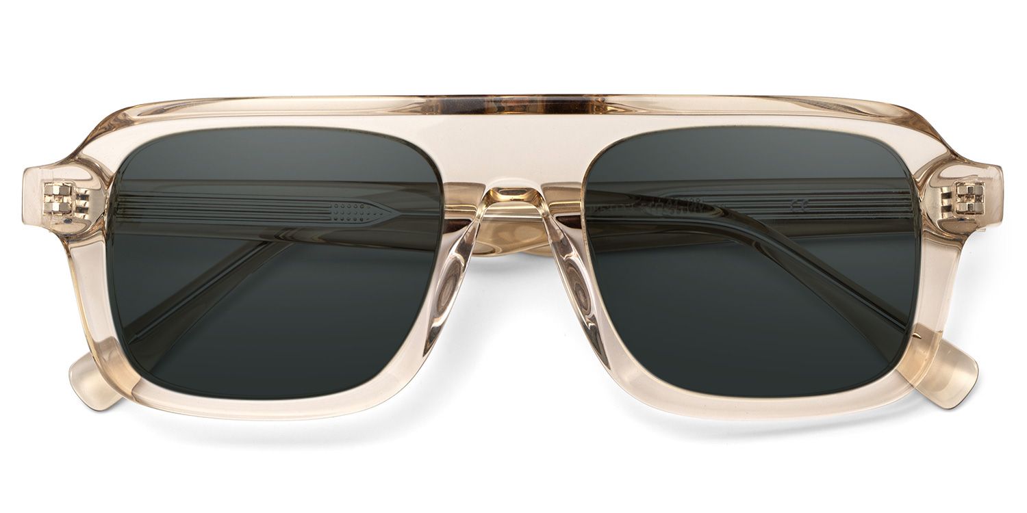 Nomad Rectangle Beige Sunglasses for Women & Men | ZEELOOL1