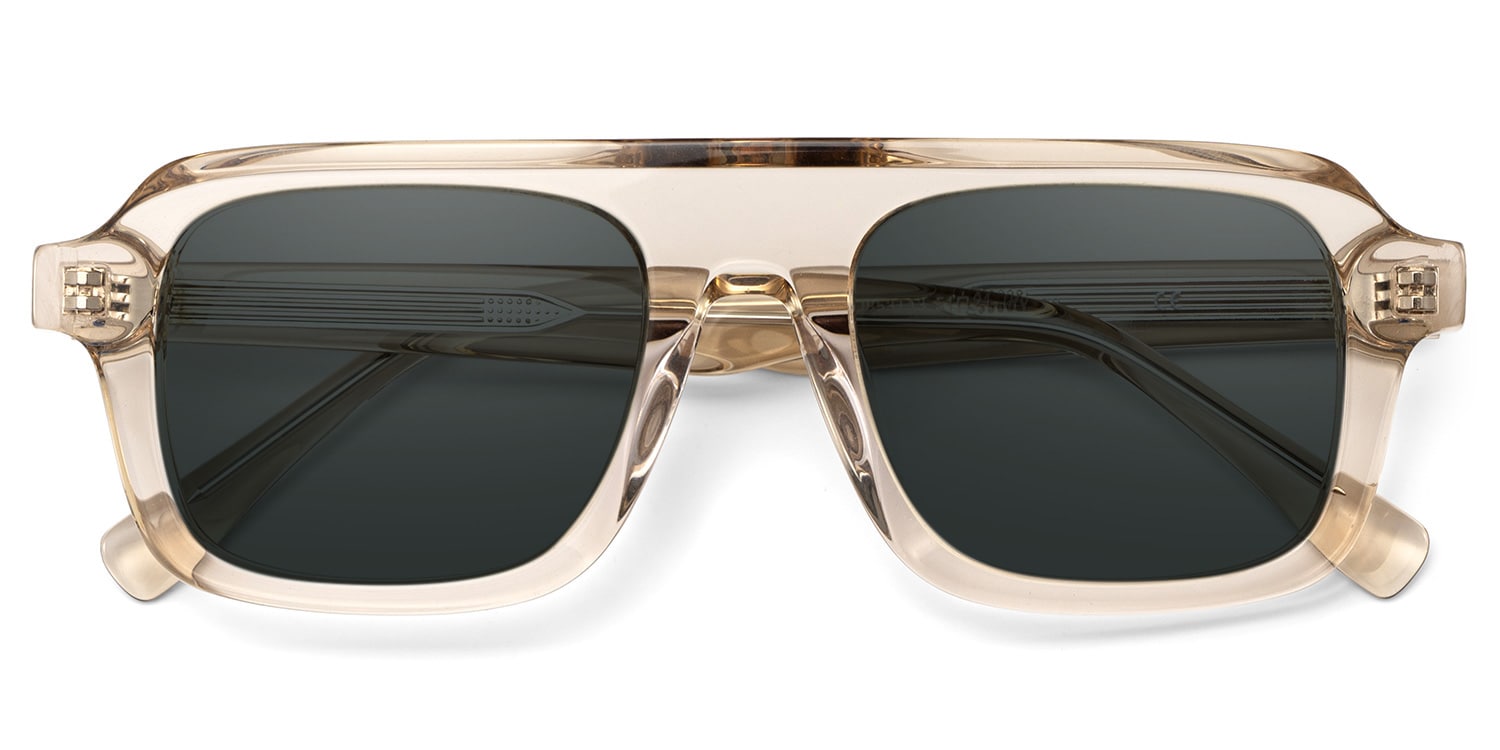 Nomad Rectangle Champagne Polarized Sunglasses