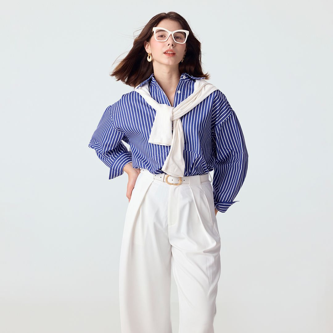 Elida Big White Glasses on sale | Zeelool7