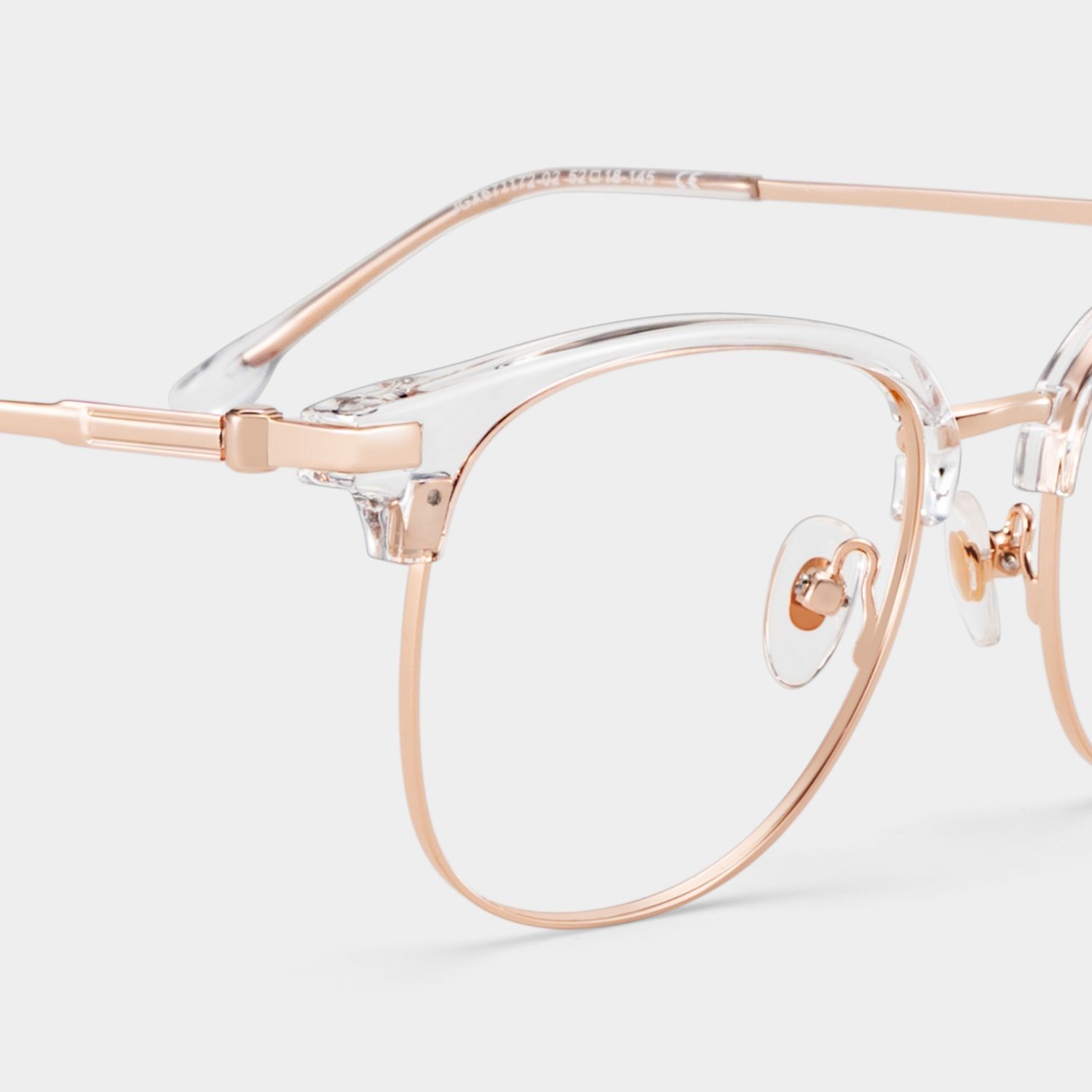 Oversized Browline Glasses With Clear and Rose Gold Color5