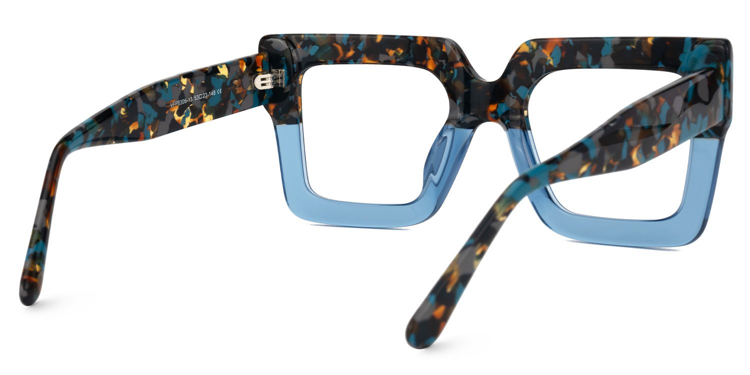 Brandon Square Blue Frame Glasses | Zeelool Optical3