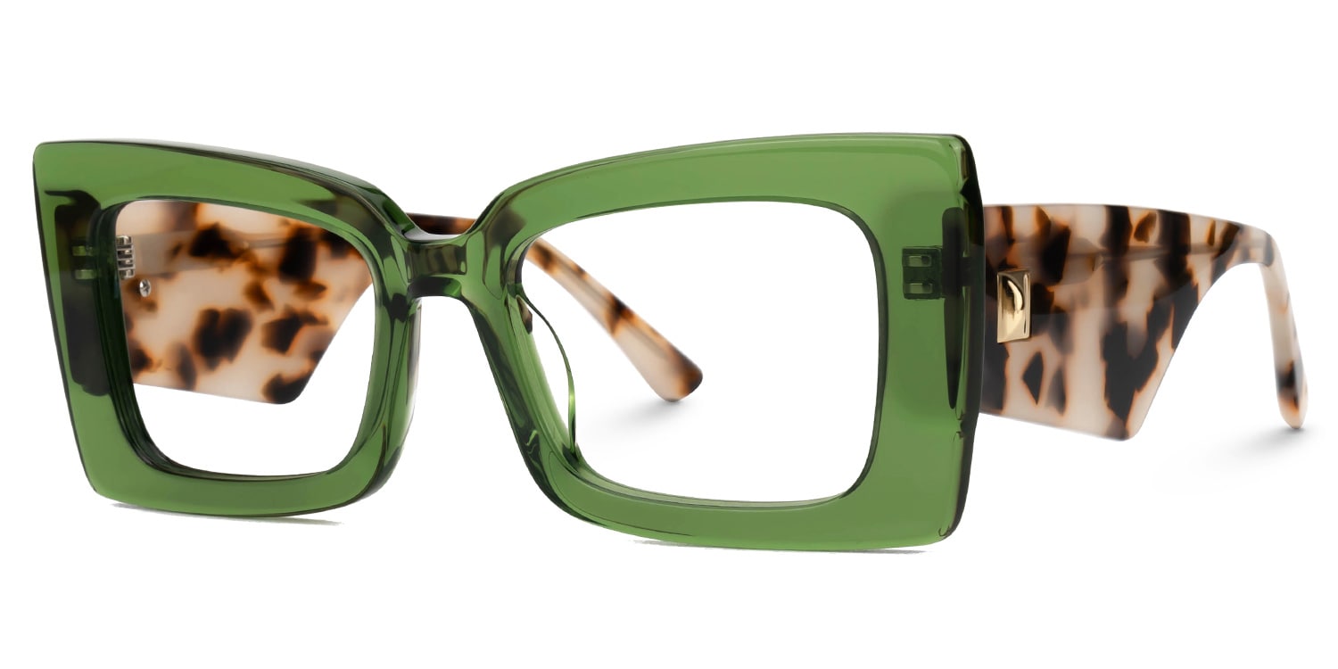 Mitia Rectangle Green Glasses