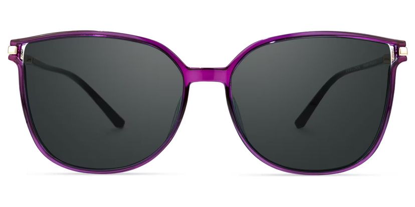 Rodz Square Purple Frame Sunglasses | Zeelool display picture 3