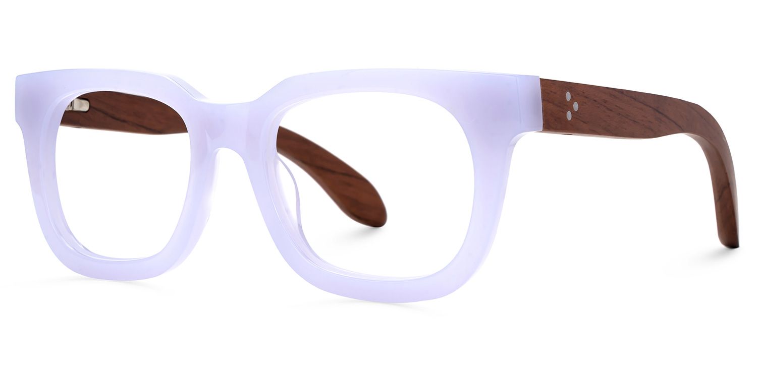 Diana Rectangle Light Purple Glasses | Zeelool Glasses1