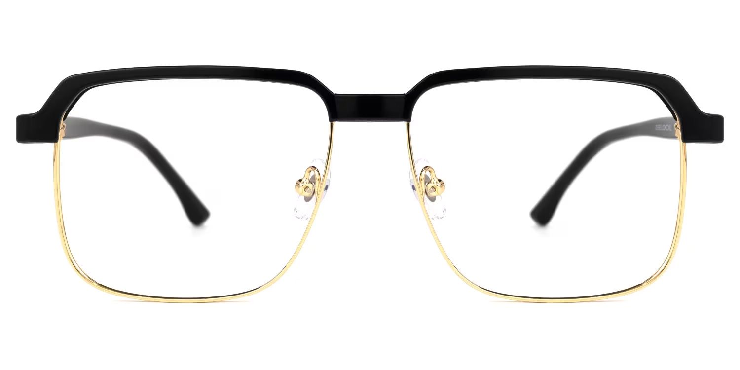 Cherron Browline Black-Gold Glasses | Zeelool Glasses0