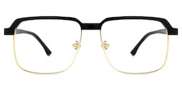 Cherron Browline Black-Gold Glasses0