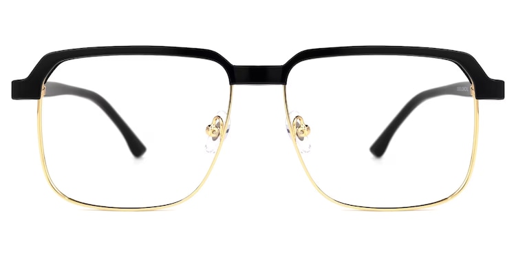 Cherron Browline Black-Gold Glasses