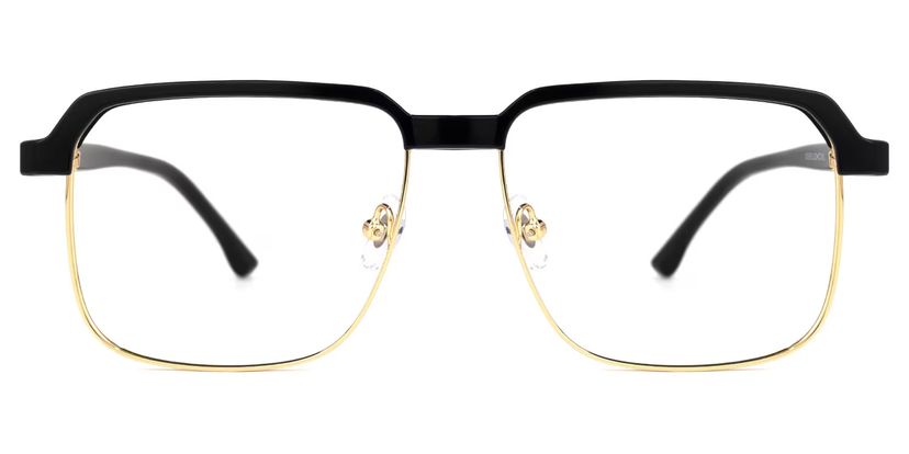 Cherron Black-Gold Browline Glasses