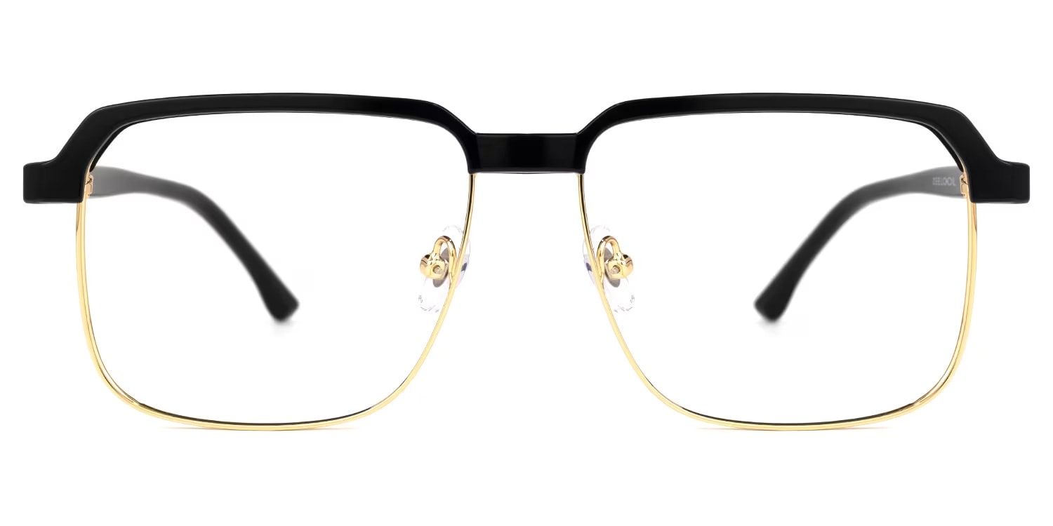 Cherron Browline Black-Gold Glasses | Zeelool Glasses0