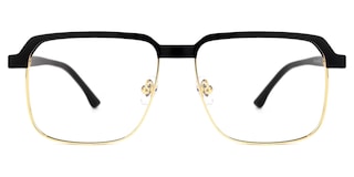 Cherron Browline Black-Gold Glasses0