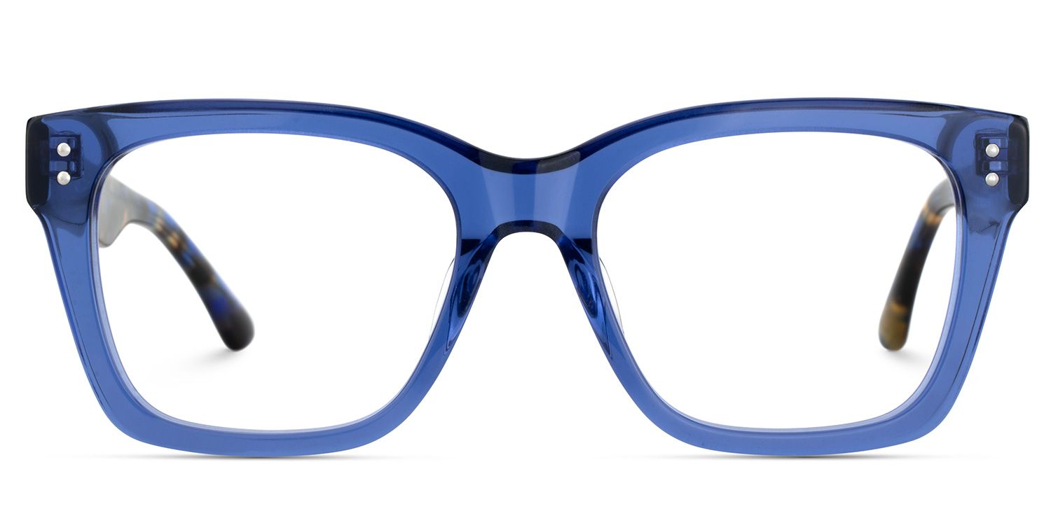 Gaydeh Transparent Blue Glasses With Rectangle Shape | Zeelool1