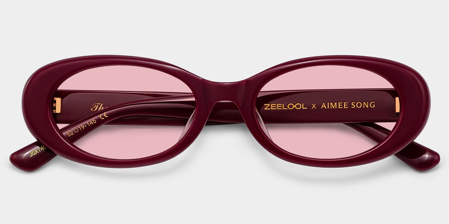 ZEELOOL x Aimee Song The 90s Red Oval Glasses1