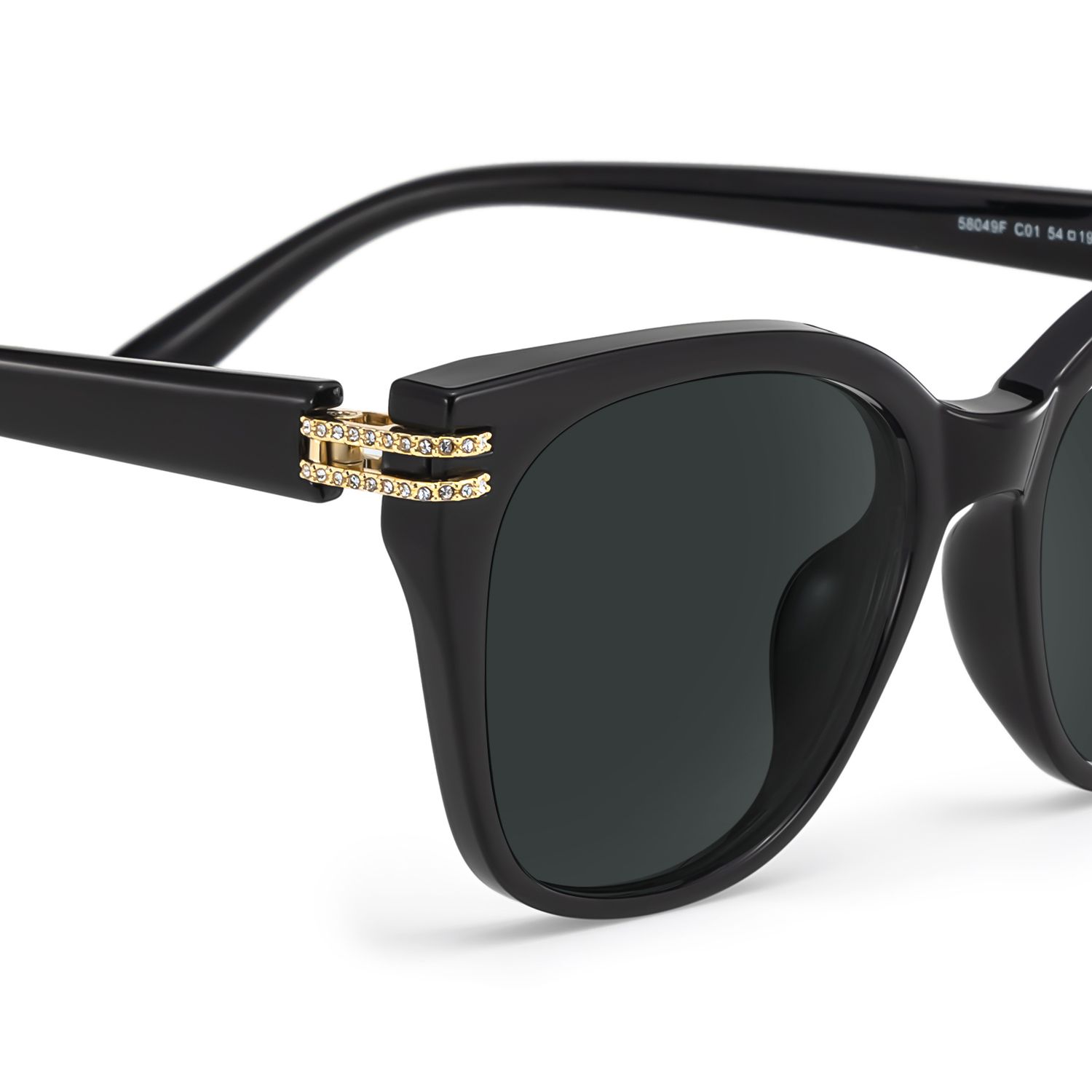 Catalina Black Square Polarized Sunglasses Online | Zeelool4