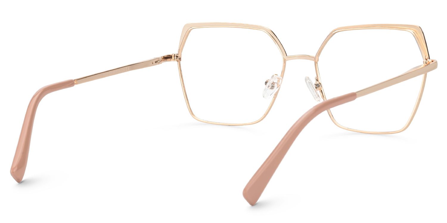 Pink Metal Geometric Eyeglasses- Emelia3