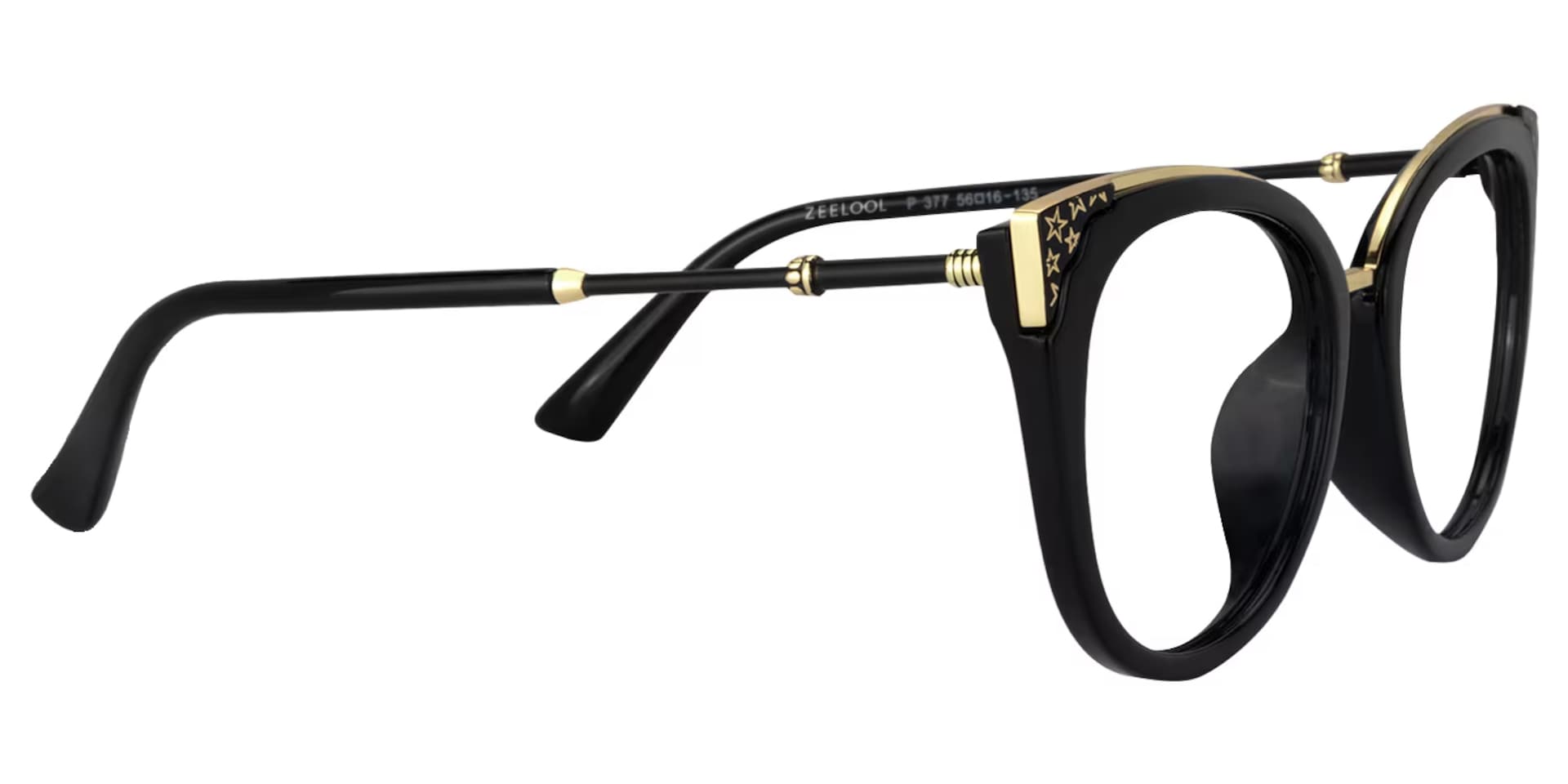 Dalton Cat Eye Black Glasses | Zeelool Glasses3