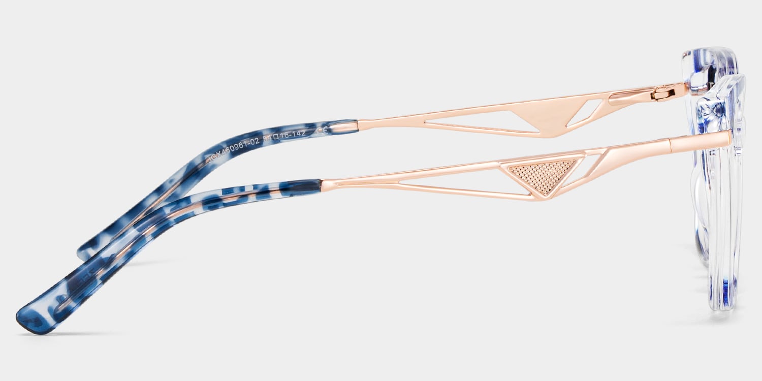 Cateye Shape Blue Light Blocking Glasses with Blue Pattern